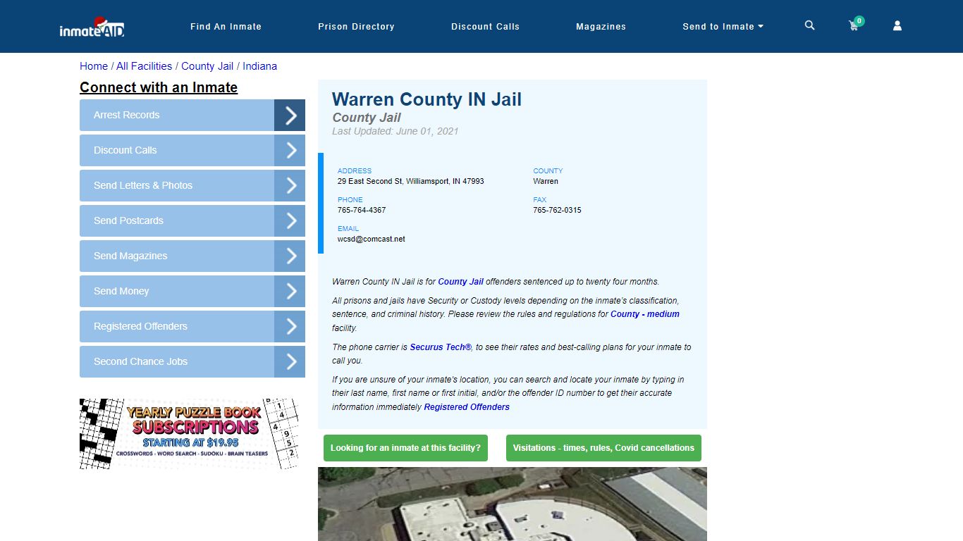 Warren County IN Jail - Inmate Locator - Williamsport, IN
