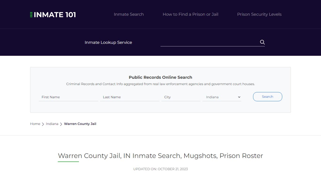Warren County Jail, IN Inmate Search, Mugshots, Prison Roster